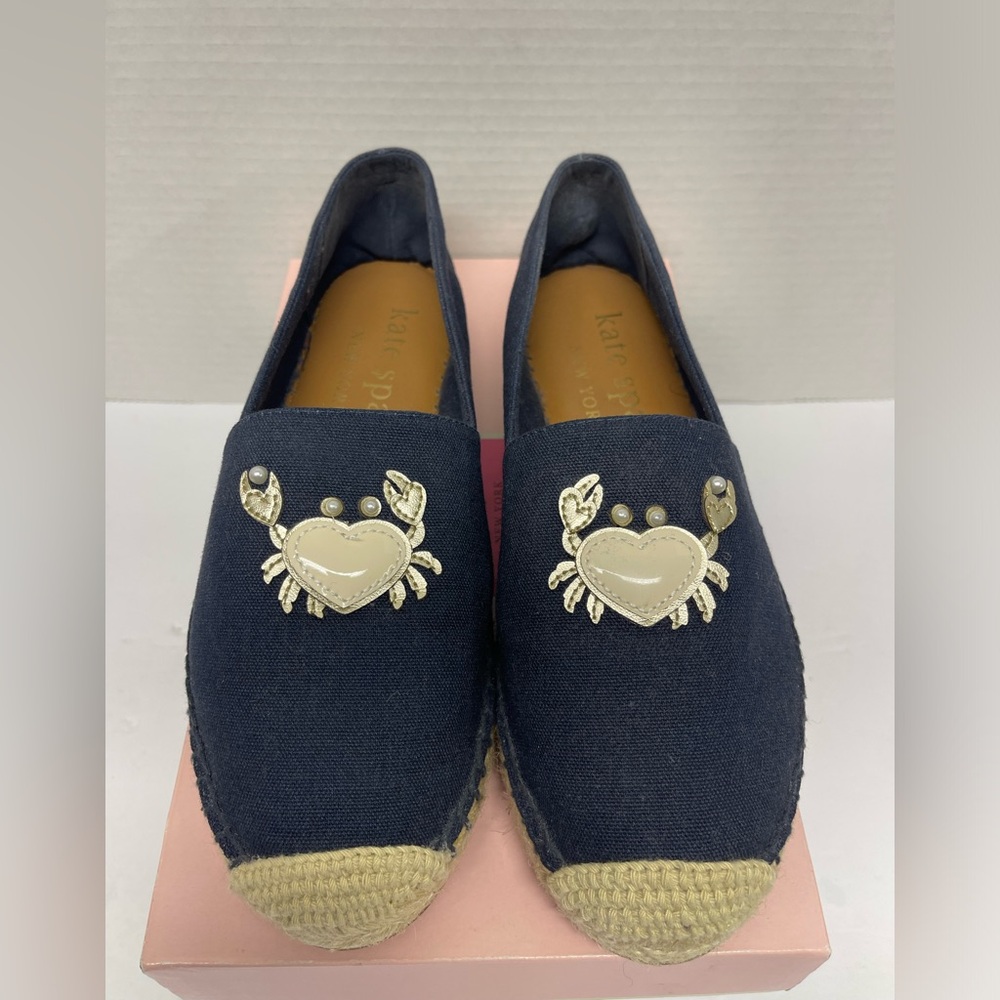 Kate Spade Crab Pearl Accent Espadrilles (Beach Date) Flats Size 7.5 B